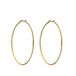 Lucardi Dames Stalen goldplated oorringen 65mm - Oorbellen - Staal - Goud
