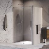 Brauer Stellar - Nisdeur - 2-Delig - Draaiend - Helder Glas - 120 x 200 cm - Omkeerbaar - incl. Glascoating - Chroom