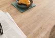 FREEFORM Table à manger 180x90 en bois de manguier laqué beige pieds en X anthracite brillant