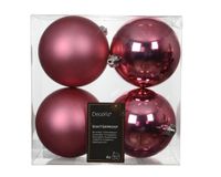 Decoris boules de Noël polystyrène mix 10cm rose 4 pièces