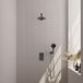 Brauer Gunmetal Edition Thermostatische Regendoucheset Inbouw - Hoofddouche 20 cm - Rechte Wandarm - 3 Weg - Handdouche 3 Standen - Doucheslang - Wandaansluitbocht - Gunmetal