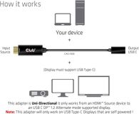Club 3D HDMI Male to USB-C Female Adapter - 0.22m - Black
