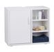 Merkloos Relaxdays Wastafelonderkast, eendeurs, badkamerkast, uitsparing, 3 planken, wc-onderstelkast 51 x 60 x 32 cm, wit