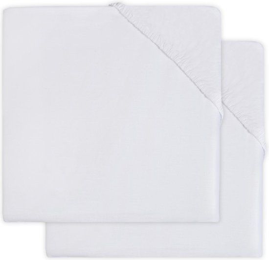 Jollein Hoeslaken Wieg Katoen Wit 40x80cm 2-pack