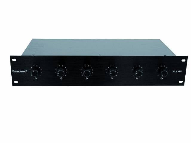 Omnitronic PA 6-Zone Stereo Volume Controller 30W - Black