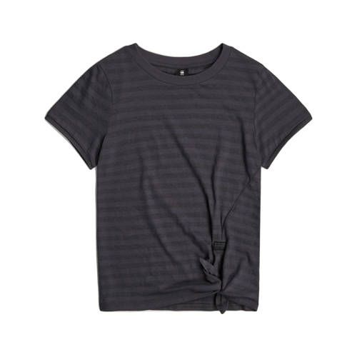 G-Star RAW Gestreept T-shirt met Ingebreid Patroon - Petrol