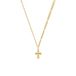 Lucardi Dames Stalen goldplated ketting met kruis