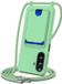 Selected by GSMpunt.nl Hoesje met Koord en Pasjeshouder Geschikt voor Samsung Galaxy A37 | Back Cover met Crossbody Koord en Kaarthouder | Ideaal voor Festival/Vakantie | Siliconen | Groen