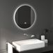 Miroir Mural Rond Led Ø 70 Cm Pour Salle De Bain, Éclairage 35 W Gris, Avec Interrupteur Tactile, Fonction Dégivrage Antibuée Et Fixation Murale.