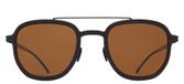 Mykita Alder Lunettes de soleil unisexe noir carrées marron 48mm Polarisé