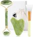 oCreon Jade roller en Gua Sha massagegereedschap, natuurlijke anti-aging gezichtsmassage set voor ogen, gezicht en hals
