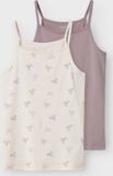 NAME IT NKFSTRAP TOP 2P BARELY PINK BOW NOOS Meisjes Cami-top Ronde hals Mouwloos Jersey Katoen/Elastaan Maat 146/152 Violet