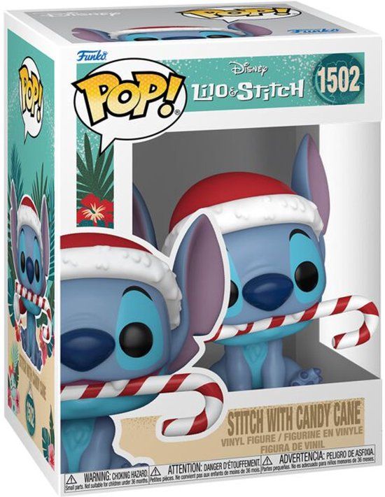 Funko Lilo & Stitch Stitch with Candy Cane (Holiday) vinylfiguur 1502 Funko Pop! meerkleurig