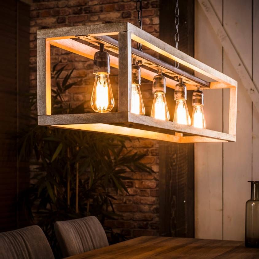 Gister&Vandaag Hanglamp 5L Rechthoek houten frame - EAN: 7423620241241