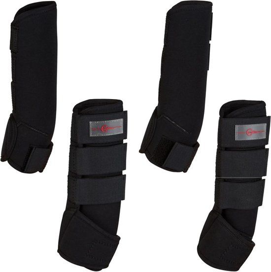 Kerbl Vierdelige beenbeschermer set zwart pony