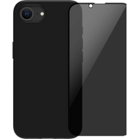 BlueBuilt Back Cover iPhone 16e Zwart + Privacy Filter Screenprotector Glas