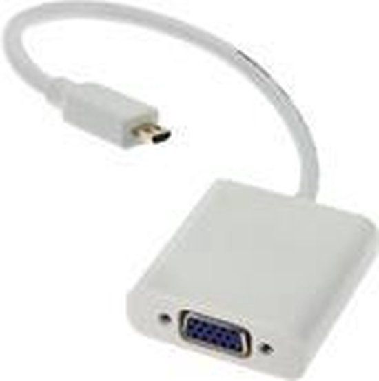Microconnect HDMIDVGA Kabeladapter Micro HDMI (Type-D) naar VGA (D-Sub) Wit 0.25m