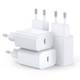 Seadmit 20W USB C Adapter, USB-C Oplader compatibel met i-Phone 17/16/15/14/13 Plus Pro Max Mini, i-Pad, Air-Pods, Samsung Galaxy S25/24/23, USBC Plug Netadapter Snelle Oplader (4 Poorten)
