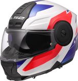 LS2 FF902 Scope II Duria Wit Blauw Rood 06 Systeemhelm - Maat M - Helm