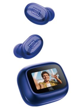 JBL Live Buds 4 – Draadloze Oordopjes met Noise Cancelling – Smart Case met Touchscreen - Earbuds Bluetooth – 40 uur – Waterdicht – IP55 - Blauw