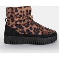 Ilse Jacobsen Tulip gewatteerde winterlaarzen TULIP6082 - Dames - Bruin Panthera Print Black - Maat 36