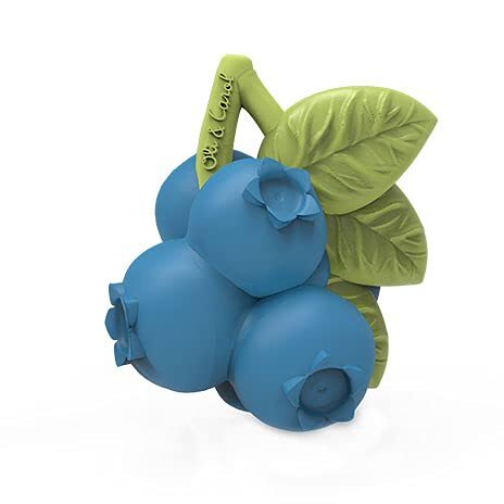 Oli & Carol - Natuurlijke Rubber Baby Bijtring, Jerry The Blueberry, 8 cm