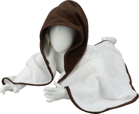 Babiezzâ„¢ A&R Babycape 100% Katoen Wit/Chocolade Bruin