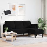 vidaXL Bankstel met kussen, Zwart, Polyester