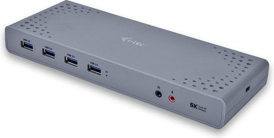 i-Tec CADUAL4KDOCK USB-C Docking Station - Grijs