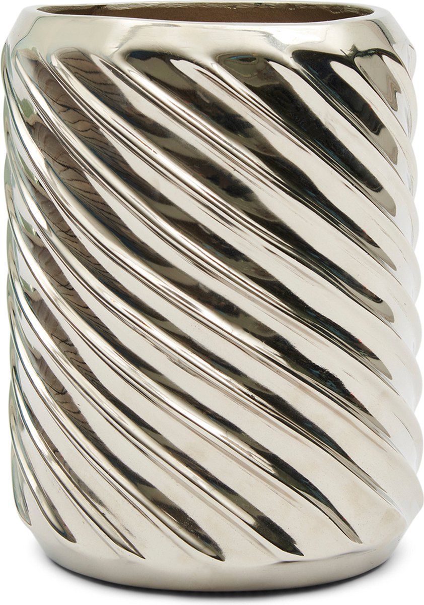 Riviera Maison Avanti Swirl Vase - Zilver - Aluminium - 2022