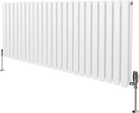 MonsterShop Monster Group BV Ovale kolomradiator & trv chroomkranen - wit - 600x1440mm - 6440 btu