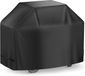 Housse de barbecue 150 cm imperméable, résistant aux UV et aux déchirures - Housse de grill avec fermeture velcro pour grandes barbecues (noir)