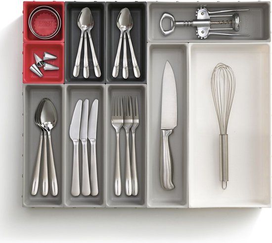 Joseph Joseph Modulaire 10-delige ladebakjes grijs zwart klikbaar - Duo Duo
