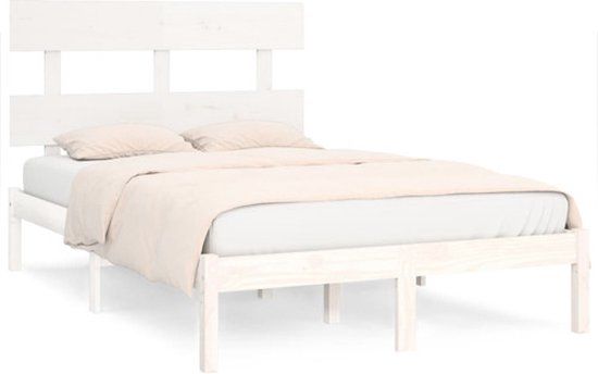 vidaXL Bedframe massief hout wit 120x200 cm