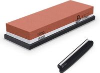 DDF IohEF Slijpsteen, korrel 1000/6000, wetsteen, professioneel 2-in-1, dubbelzijdige messenslijper met antislip siliconen houder en messenhouder voor messen