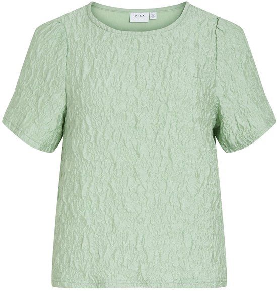 VILA Top met korte mouwen VISOPHIA Ronde hals Smoke Green Gebloemd Polyester