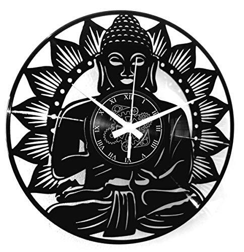 Instant Karma Clocks Wandklok van vinyl, Tempel, Mandala, Yoga, Boeddha, Vintage, handgemaakt