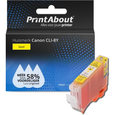 PrintAbout Huismerk Canon CLI-8Y Inktcartridge Geel