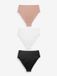 Next - Dames - Naadloze slips - Verpakking van 3 - Zwart/Wit/Praline Nude