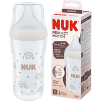 NUK Perfect Match Rainbow Temperatuurcontrole Middelgrote Babyfles – 260 ml