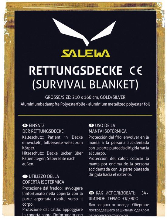 SALEWA RESCUE BLANKET reddingsdeken, goud/zilver, effen