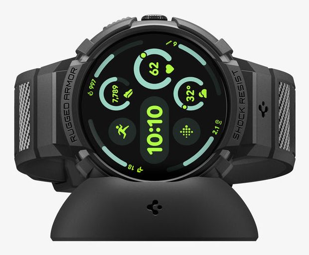 Spigen Rugged Armor Pro Hoesje voor Google Pixel Watch 4 45mm Mat Zwart