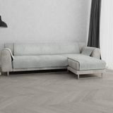 Italian Bed Linen COMFORT Antislip bankovertrek van polyester, schiereiland rechts, lichtgrijs, 290 cm