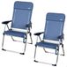 AKTIVE La Palma Strandstoelen, inklapbaar, aluminium en textiel, rugleuning 4 posities, draagkracht 110 kg, handgrepen, blauw