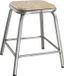 Bolero lage gegalvaniseerd stalen kruk met houten zitting | set van 4