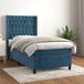 Maison Exclusive - Boxspringbed met matras, bleu foncé, 90x200 cm, velours