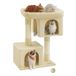 Feandrea kattenkrabpaal, 101 cm, M kattenhuis, 2 kattengrotten | Sisalpalen, voor extra grote katten tot 20 kg, groot platform, Zomer zand, CLAWFY Collectie PCT614M01