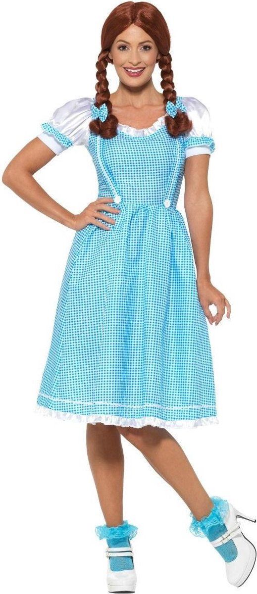 Smiffys Country Girl Kostuum - Maat M - Blauw - Polyester - EAN: 5020570468456