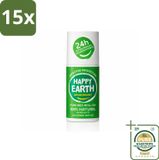 Happy Earth 15 x Roll-on déodorant 100% naturel concombre matcha 75 ml