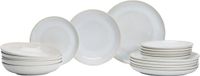 Ritzenhoff & Breker Laredo bordenset 18-delig, combiservies met kleurverloop, elk 6 x eet-/soep- en dessertborden, Scandinavisch design met reactief glazuur, aardewerk, beige